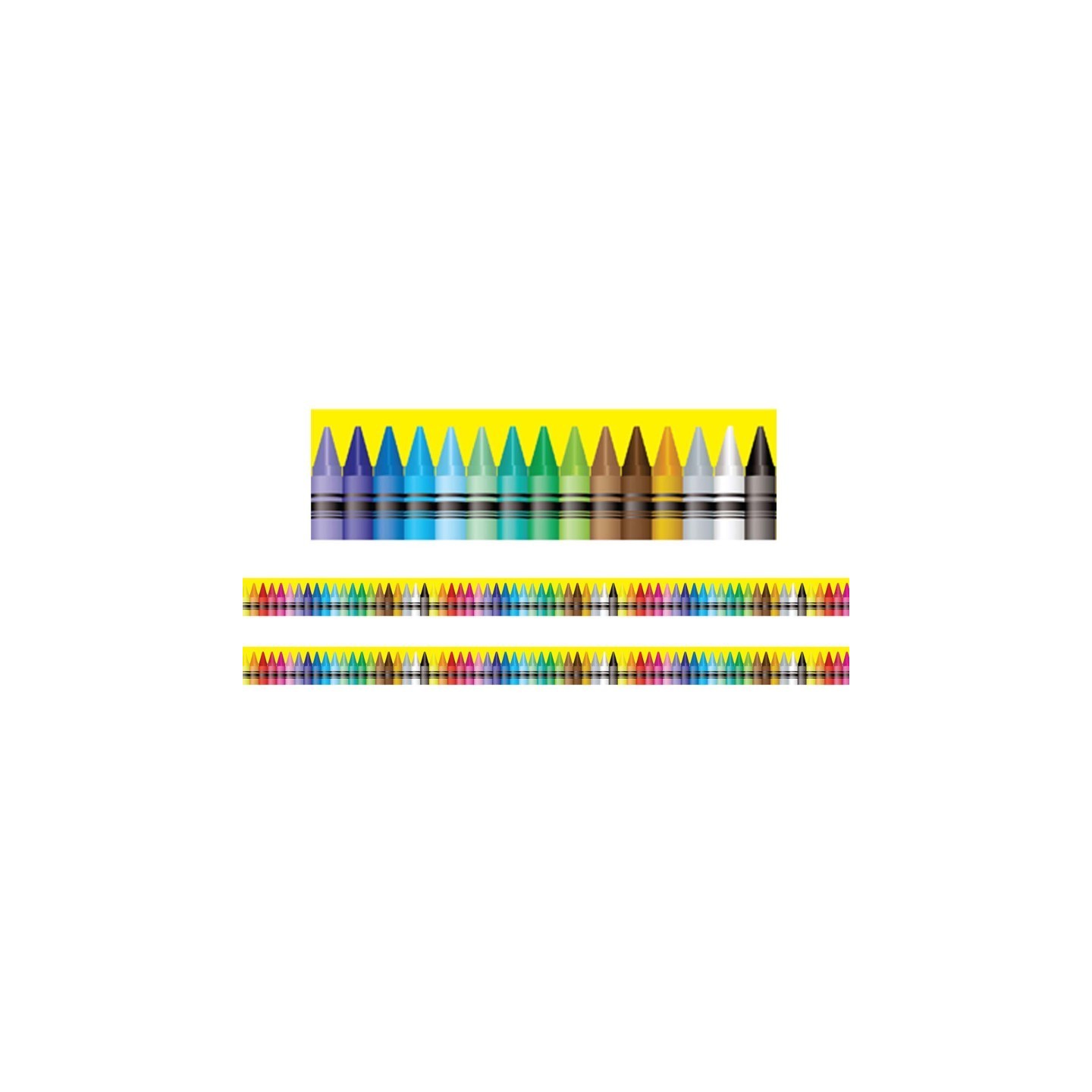 Charles Leonard Borders/Trims, Magnetic, Rectangle Cut - 1-1/2" x 24", Crayon Theme, 24' per Pack, 2 Packs
