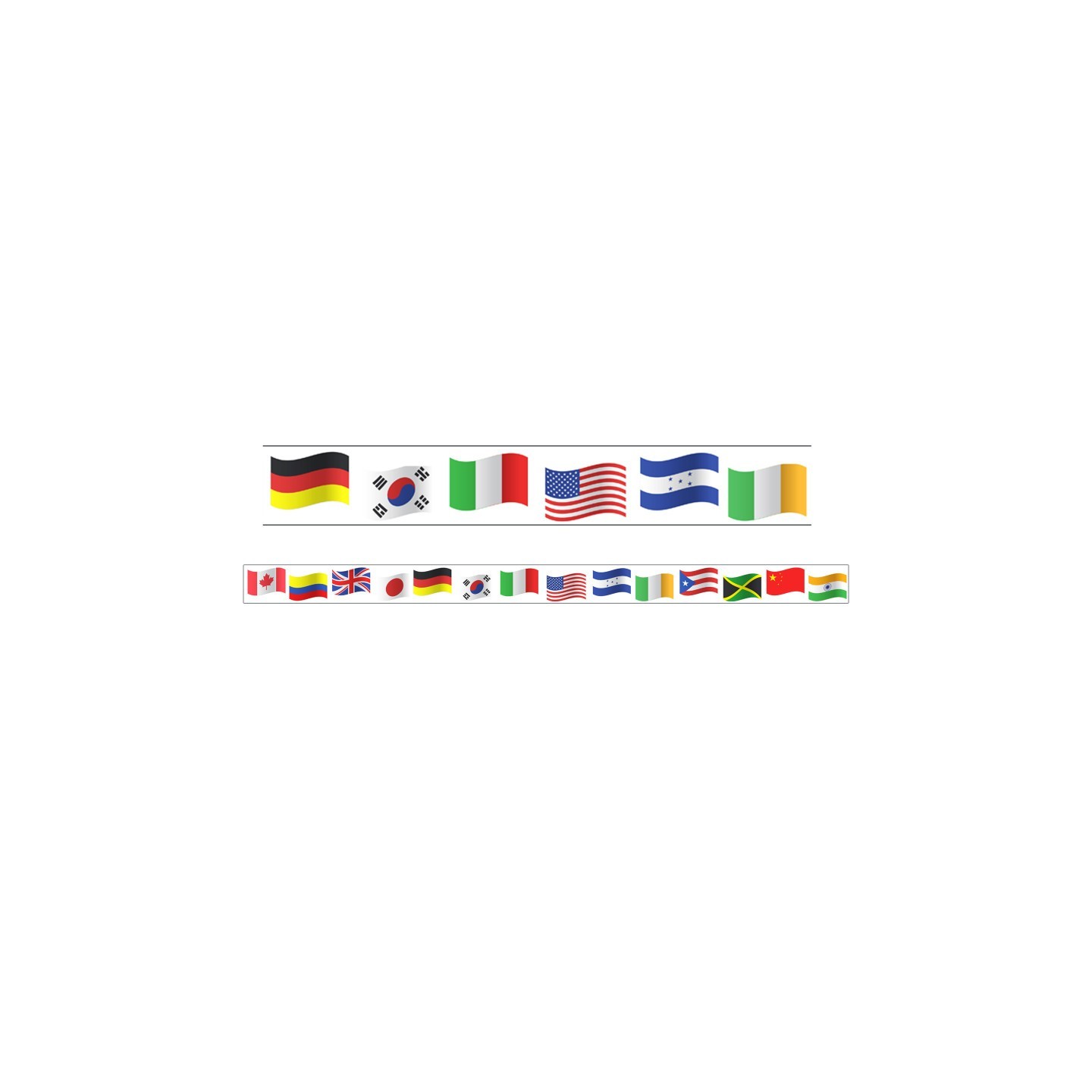 Charles Leonard Magnetic Straight Borders/Trims, 1.5" x 24", World Flags Theme, Pack of 12