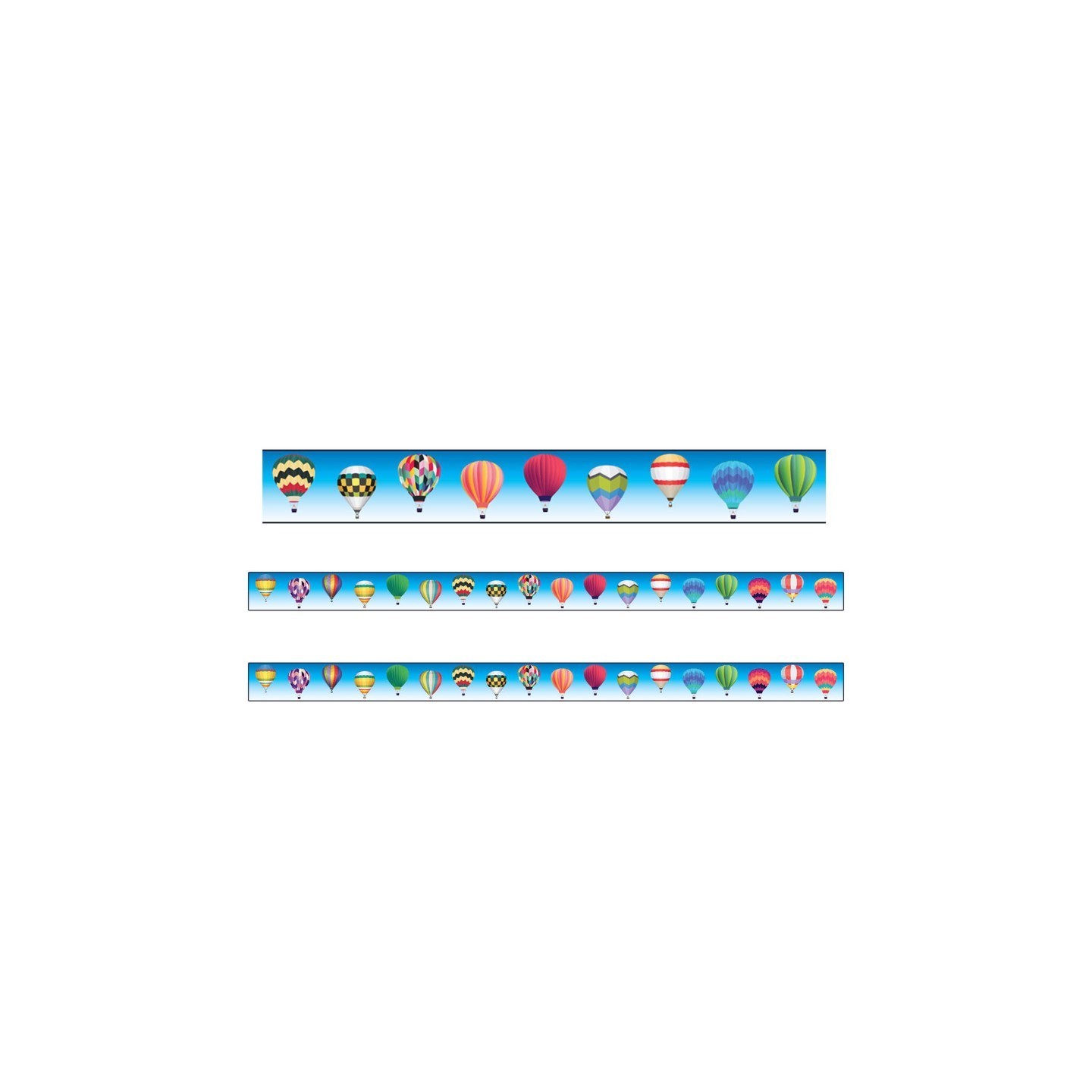 Charles Leonard Borders/Trims, Magnetic, Rectangle Cut - 1-1/2" x 24", Hot Air Balloon Theme, 24' per Pack, 2 Packs