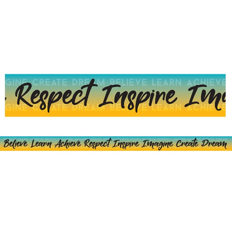 Charles Leonard Magnetic Straight Borders/Trims, 1.5" x 24", Motivational Words Theme, Pack of 12