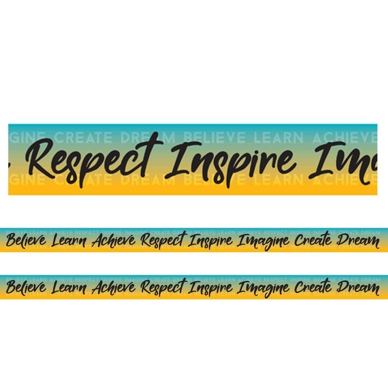 Charles Leonard Borders/Trims, Magnetic, Rectangle Cut - 1-1/2" x 24", Motivational Words Theme, 24' per Pack, 2 Packs