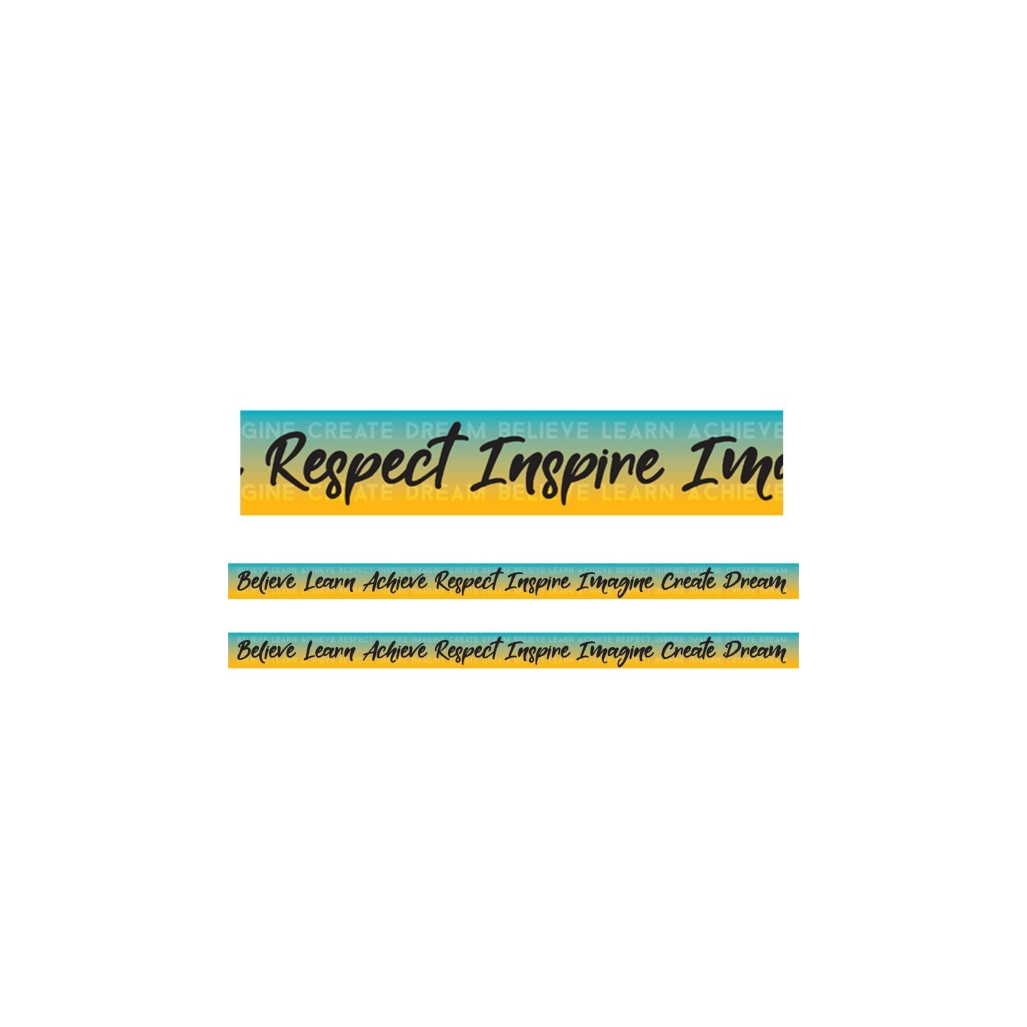 Charles Leonard Borders/Trims, Magnetic, Rectangle Cut - 1-1/2" x 24", Motivational Words Theme, 24' per Pack, 2 Packs