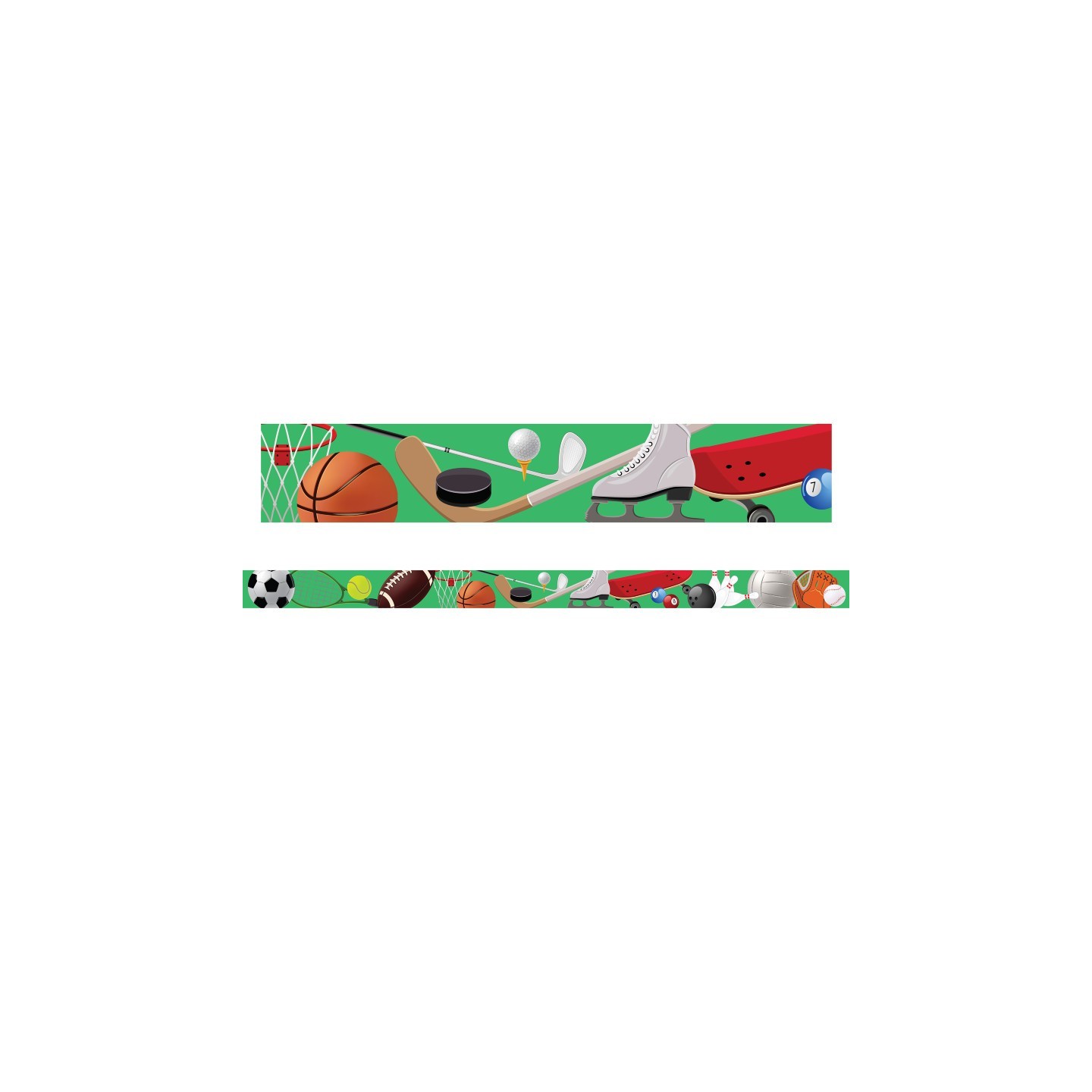 Charles Leonard Magnetic Straight Borders/Trims, 1.5" x 24", Sports Theme, Pack of 12
