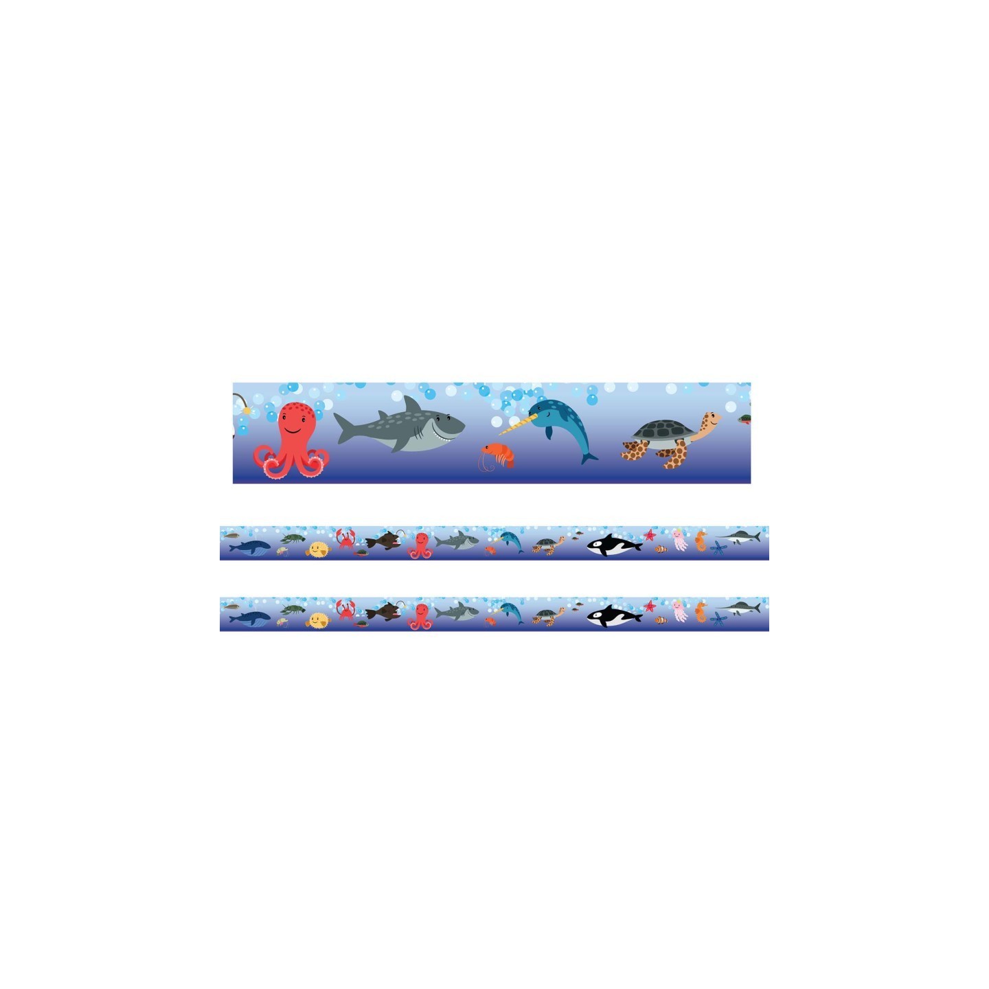 Charles Leonard Borders/Trims, Magnetic, Rectangle Cut - 1-1/2" x 24", Sea Life Theme, 24' per Pack, 2 Packs
