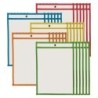 Charles Leonard Dry Erase Pockets, 9" x 12", Assorted Colors, Set of 30