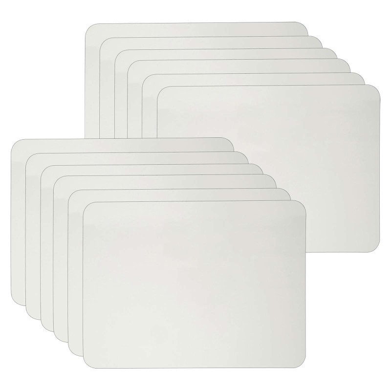 Charles Leonard Dry Erase Lap Board, Plain 1-Sided, 9" x 12", Pack of 12