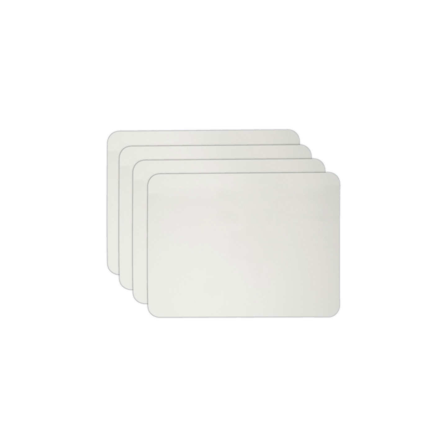 Charles Leonard Dry Erase Board, One-Sided Plain, White, 9" x 12", Pack of 4