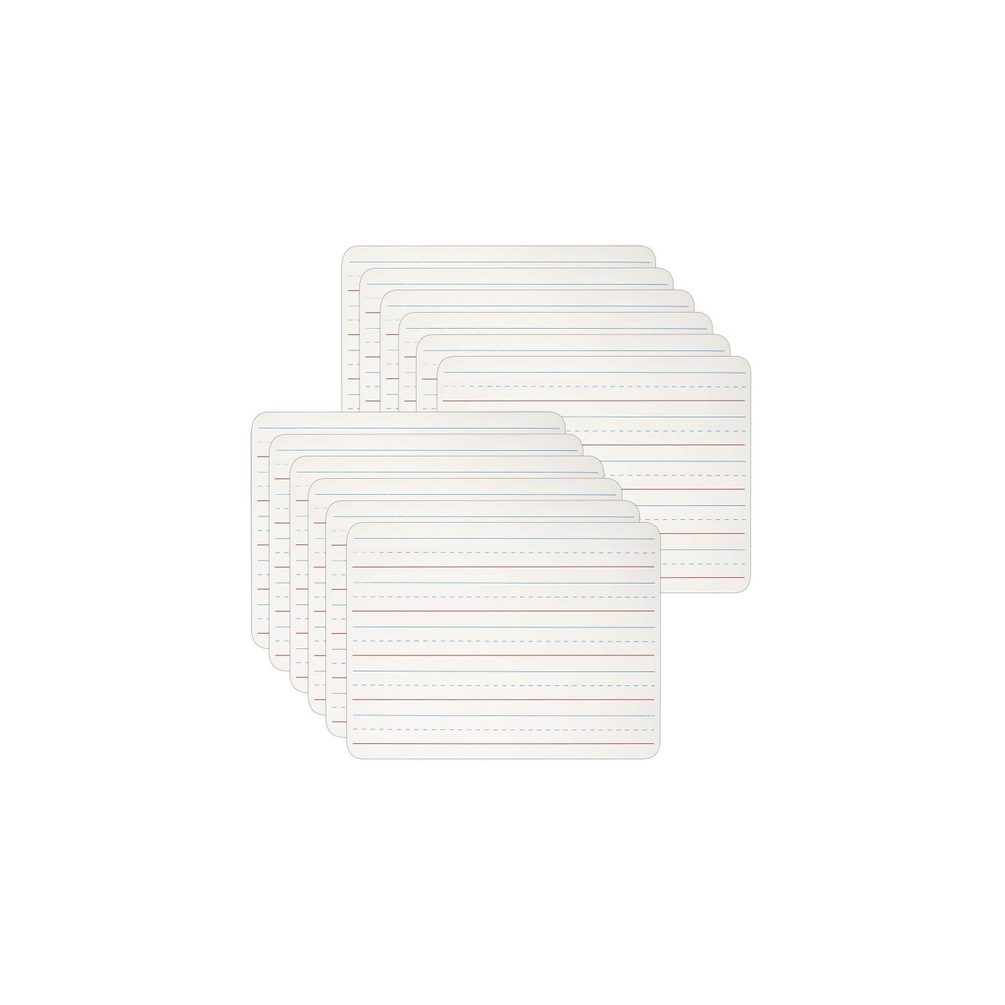 Charles Leonard Dry Erase Lap Board, 1-Sided Lined, 9" x 12", Pack of 12