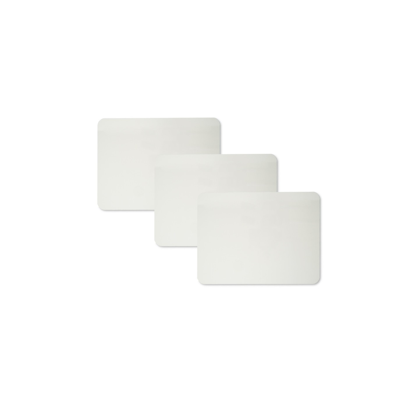 Charles Leonard Magnetic Dry Erase Board, Two Sided, Plain/Plain, 9" x 12", Pack of 3