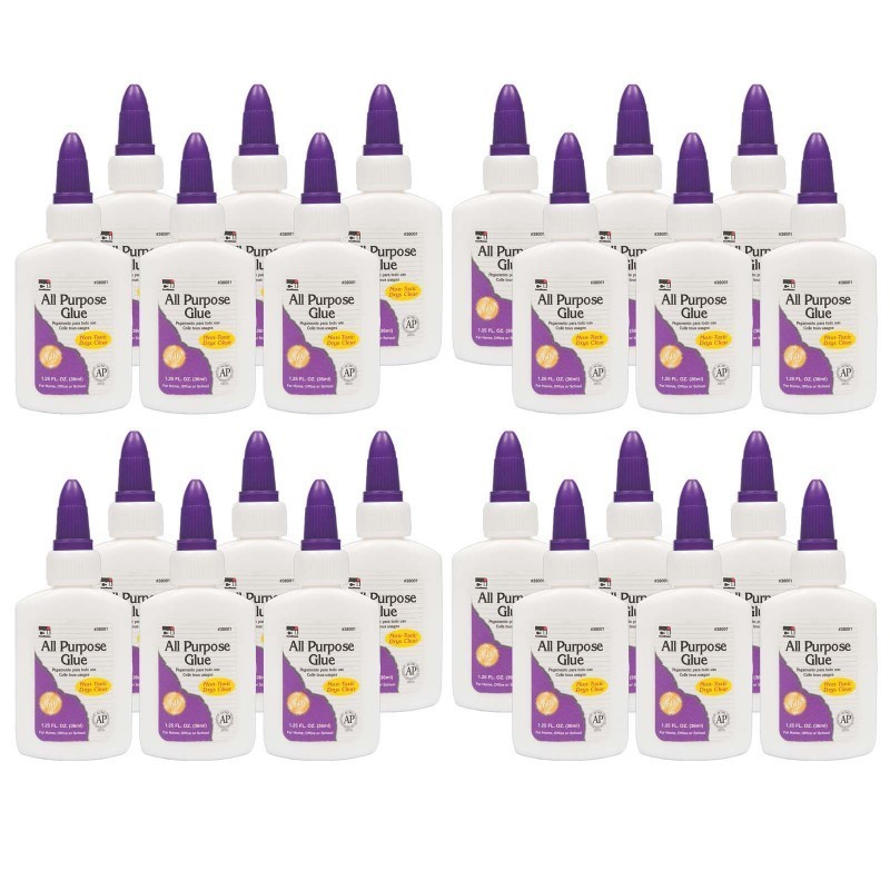 Charles Leonard All Purpose Glue, 1.25 oz, 24 Bottles