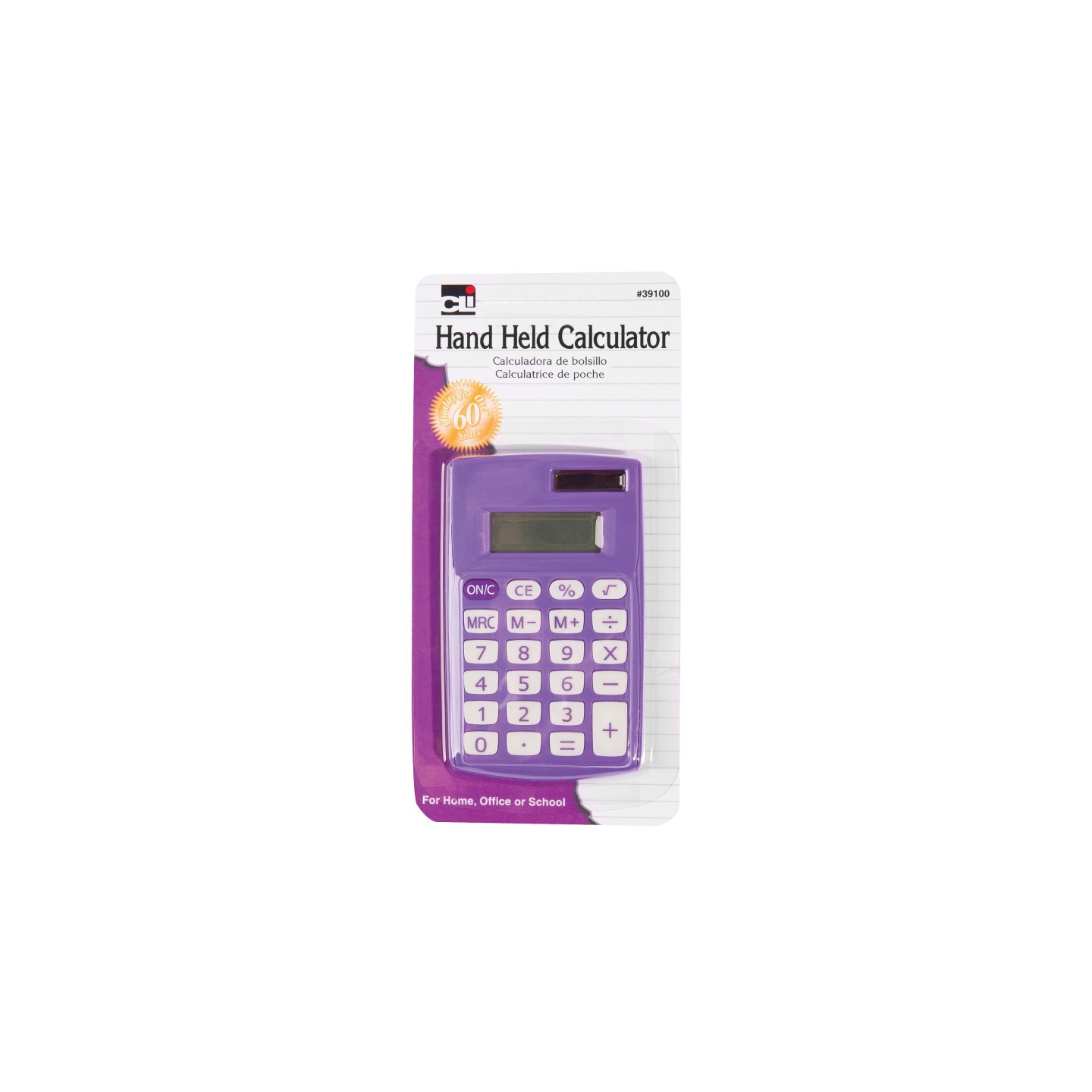 Charles Leonard Primary Calculator, 8 Digit Display, Assorted Colors
