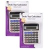 Charles Leonard Desktop Calculator, Battery and Solar Powered with Tilted 9 Digit Display, Gray, Pack of 2