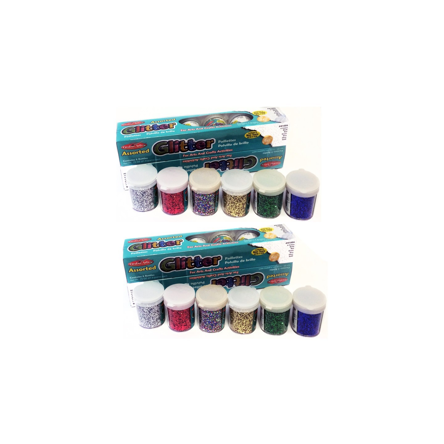 Charles Leonard Creative Arts™ Glitter, Assorted Colors, .75 oz. Shakers, 12 Per Pack, 2 Packs