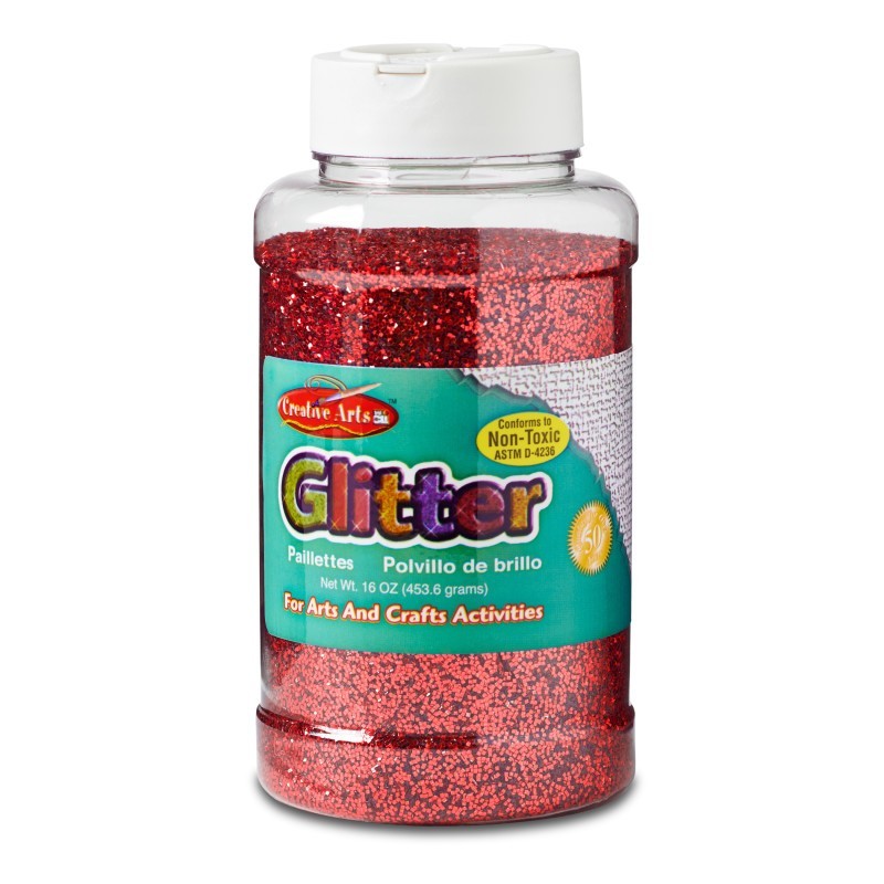 Charles Leonard Creative Arts by Charles Leonard Glitter, 16 oz. Bottle, Red