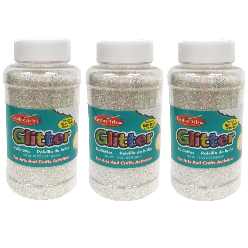 Charles Leonard Creative Arts™ Glitter, 1 lb. Bottle, Iridescent, Pack of 3