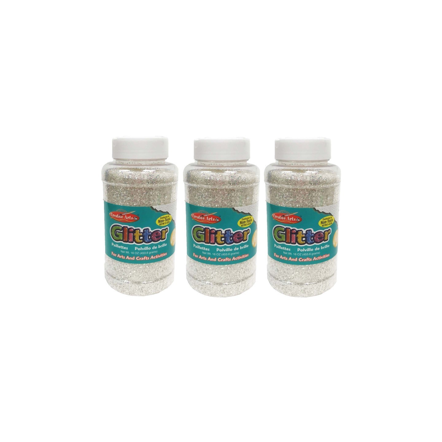 Charles Leonard Creative Arts™ Glitter, 1 lb. Bottle, Iridescent, Pack of 3