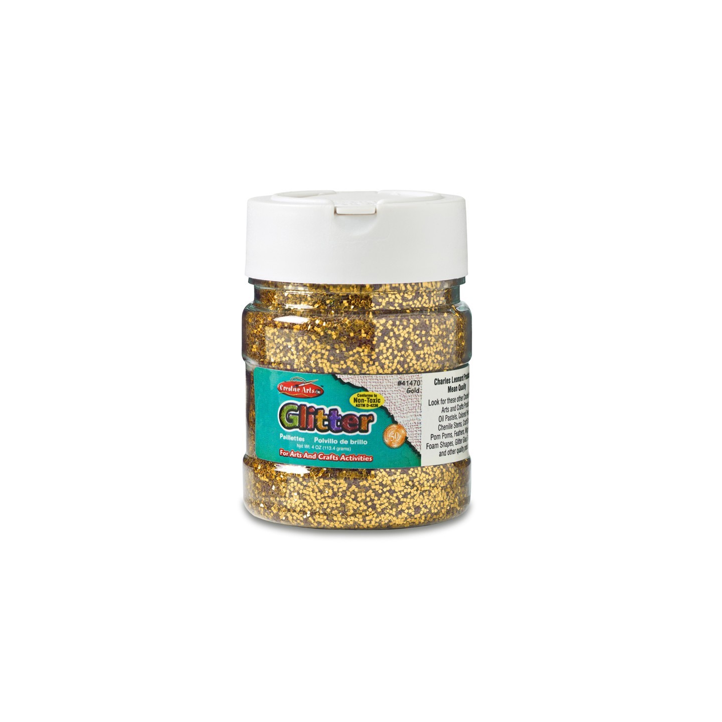 Charles Leonard Creative Arts™ Glitter, 4 oz. Jar, Gold