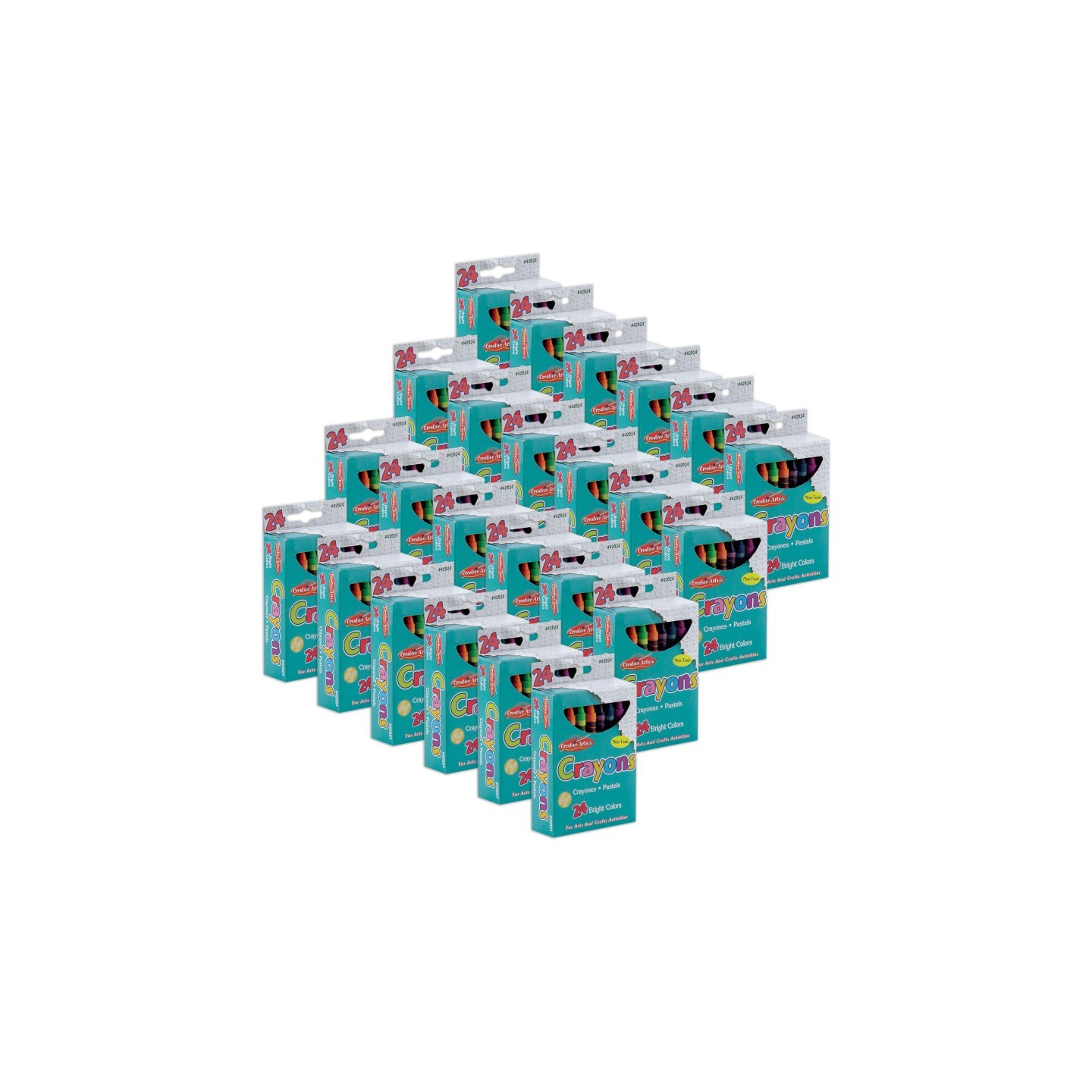Charles Leonard Crayons, Assorted Colors, 24 Per Box, 24 Boxes