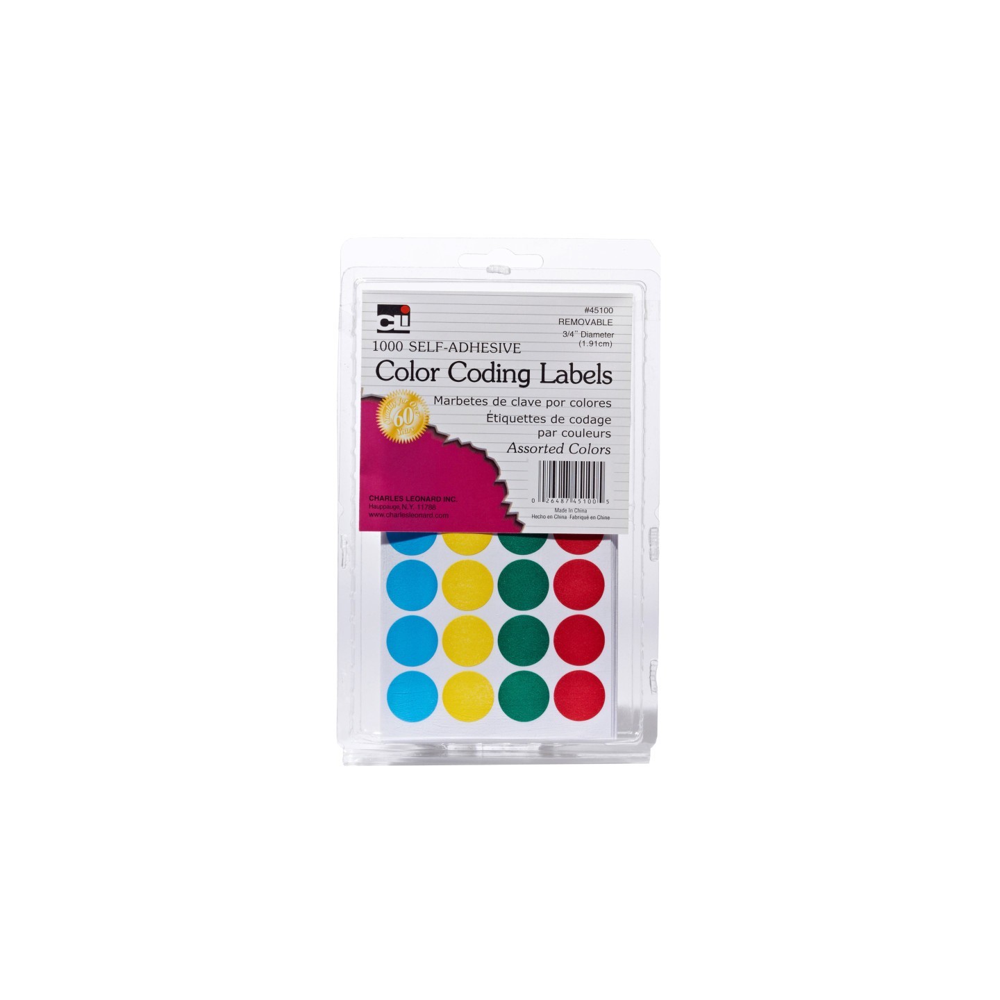 Charles Leonard Color Coding Labels, Assorted