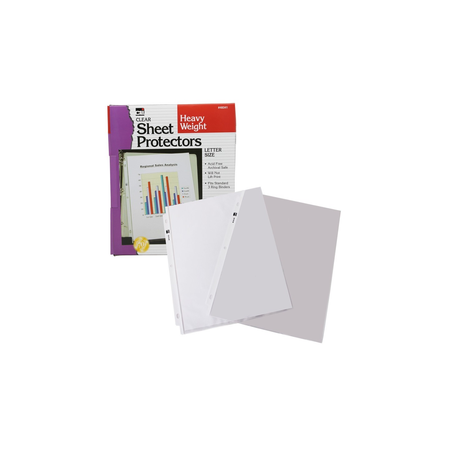 Charles Leonard Sheet Protectors, Heavy Weight, Letter Size, Clear, Box of 100