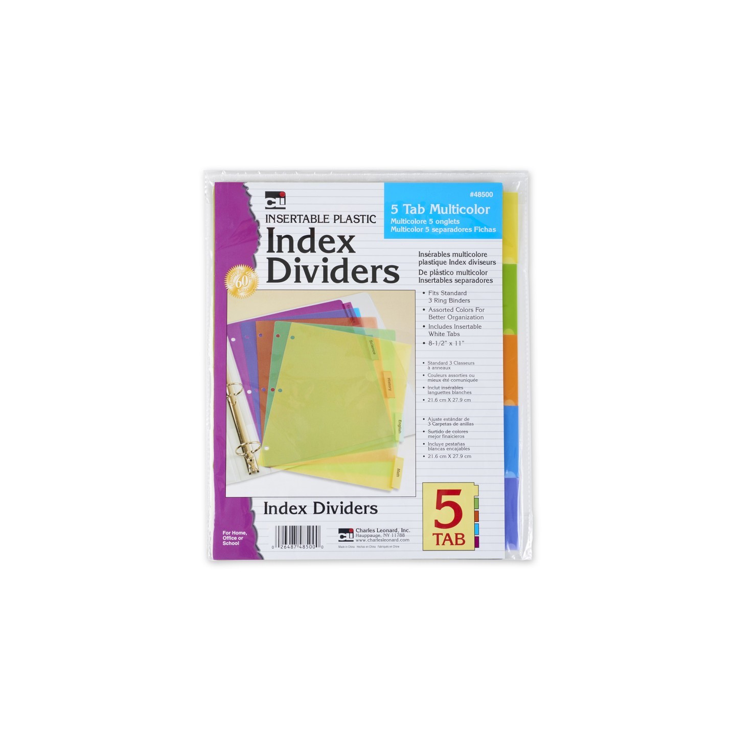 Charles Leonard 5 Tab Index Dividers