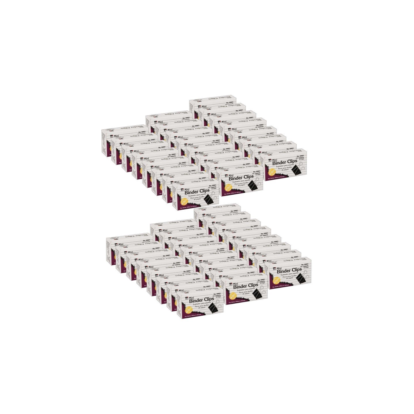 Charles Leonard Binder Clips, Mini, 1/4" Capacity, 12 Per Box, 48 Boxes