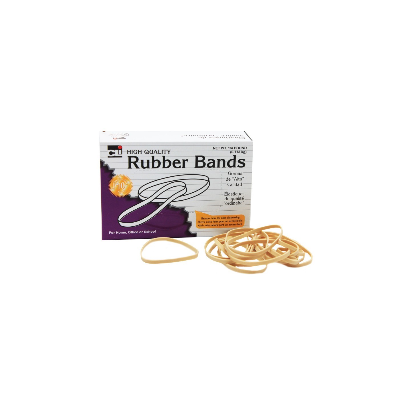 Charles Leonard Rubber Bands, #32 (3" x 1/8"), 1/4 Pound Box