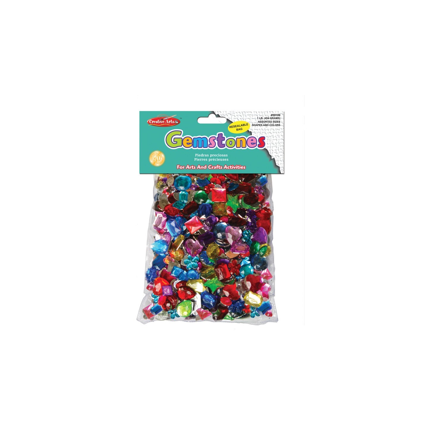 Charles Leonard Creative Arts™ Gemstones Assorted Styles and Colors, 1 Pound Bag
