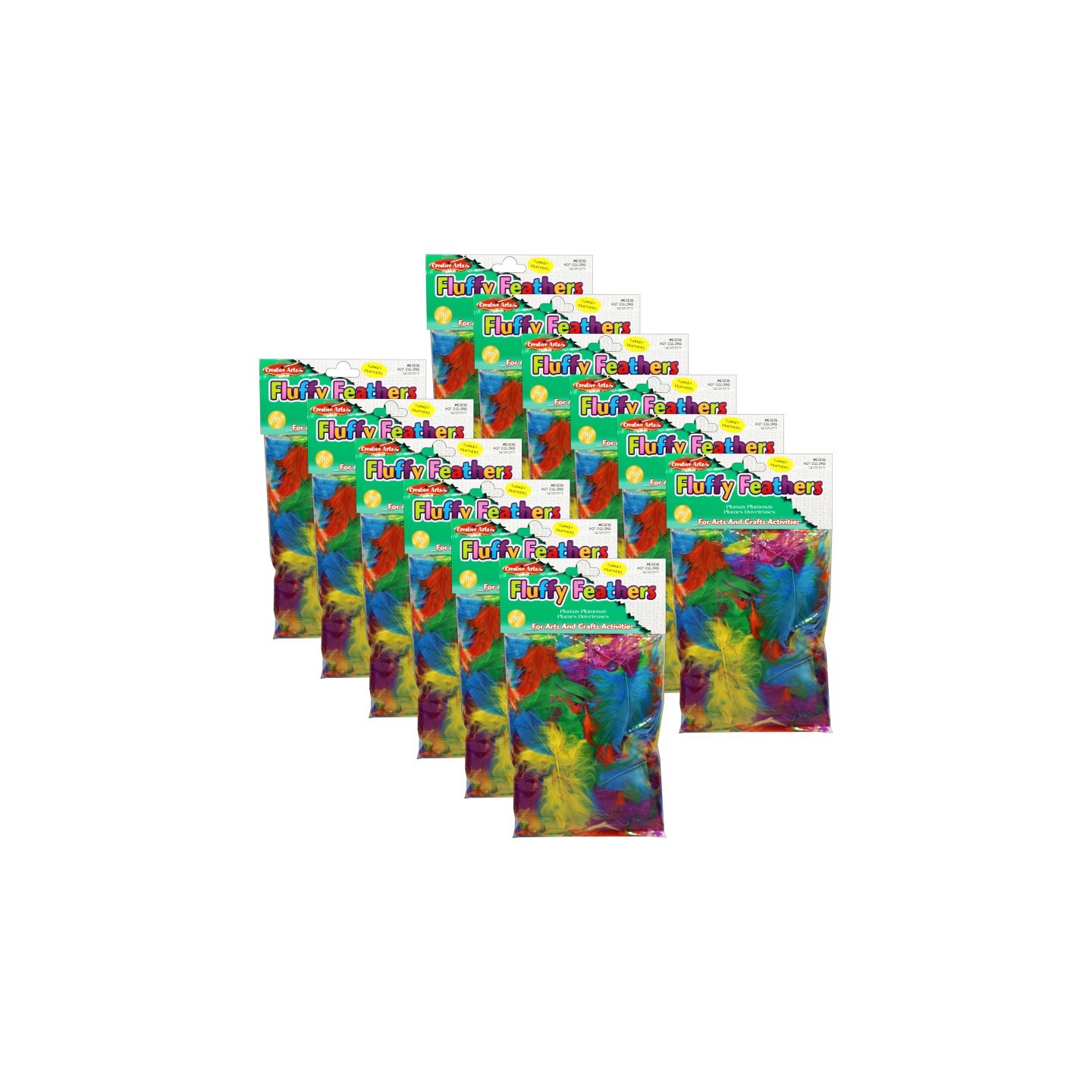 Charles Leonard Creative Arts™ Turkey Feathers, Hot Colors, 14 Grams Per Pack, 12 Packs