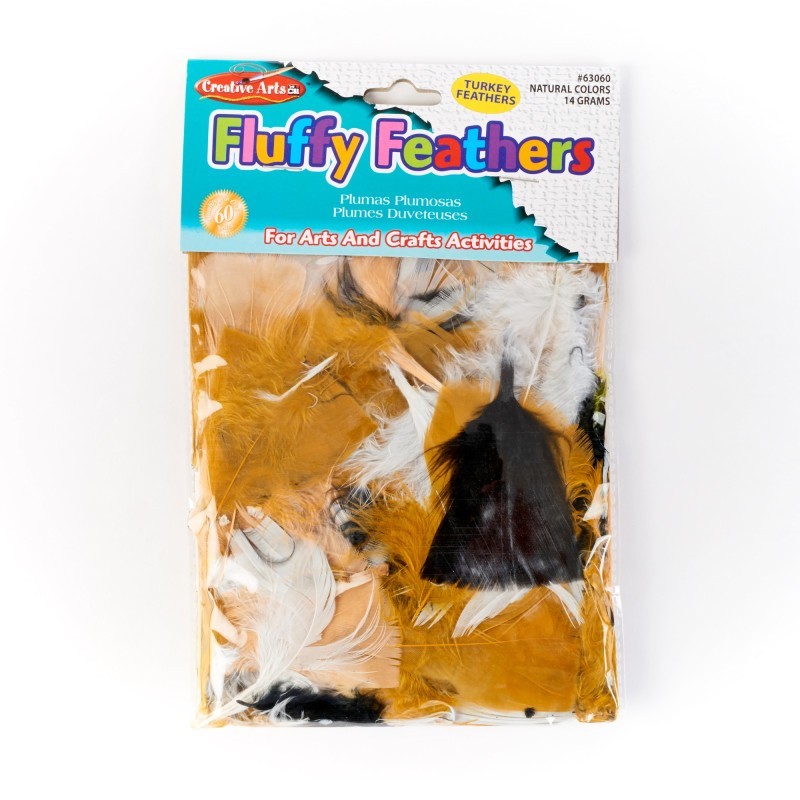 Charles Leonard Turkey Feathers, Natural Colors, 14g Bag