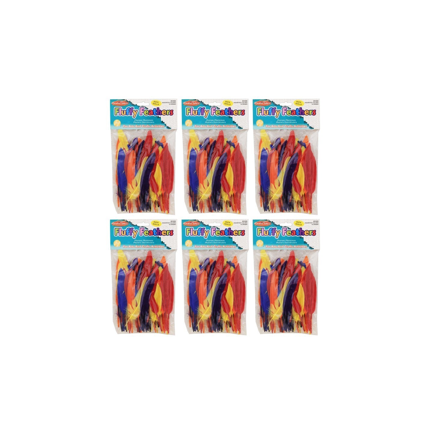 Charles Leonard Duck Quills Feathers, 14 Grams Per Bag, 6 Bags