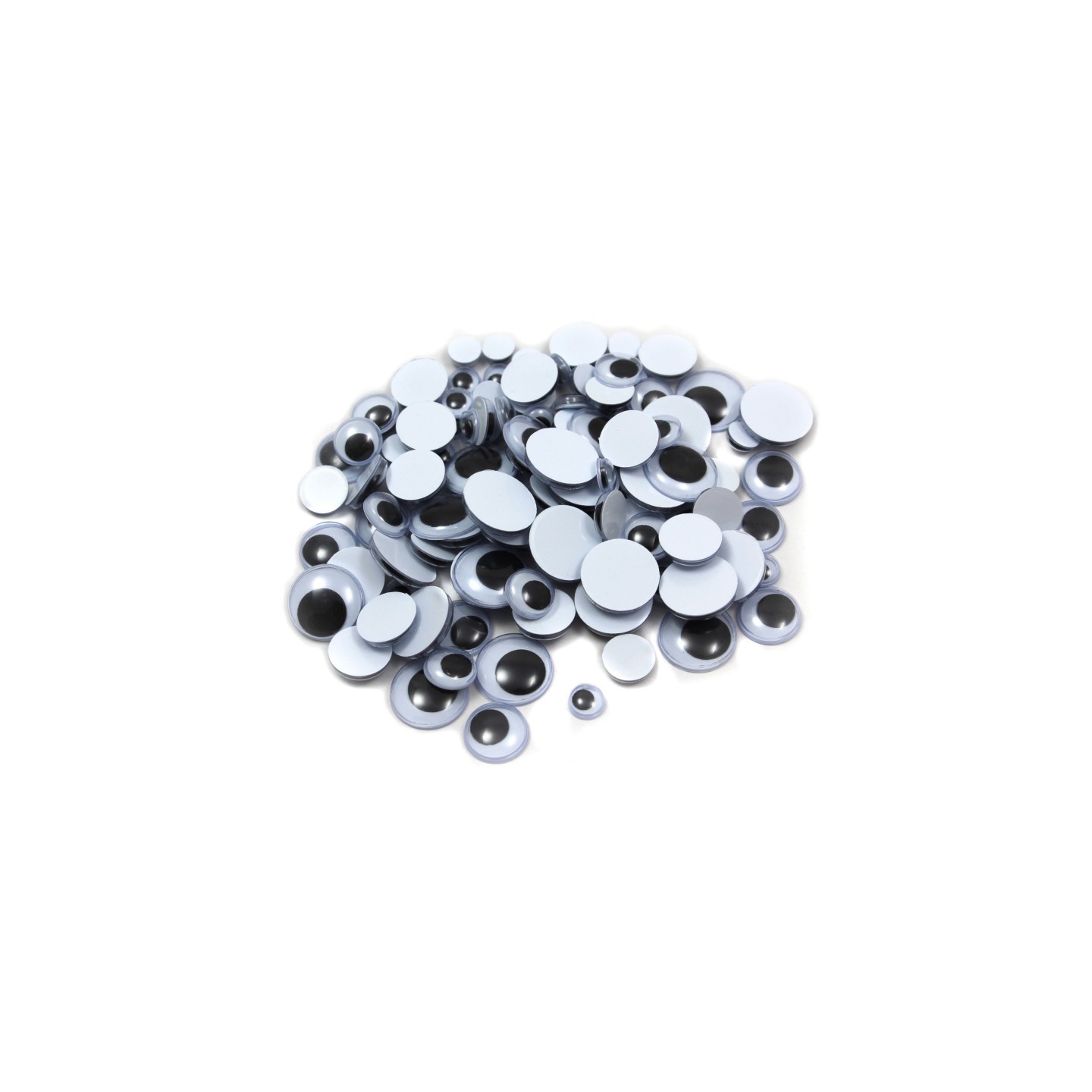 Charles Leonard Wiggle Eyes, Assorted Sizes, Black, Pack of 100