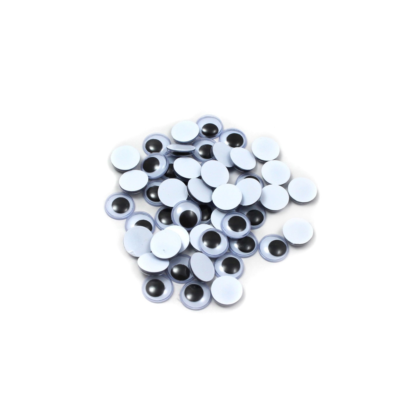 Charles Leonard Wiggle Eyes, Round, 12mm, Black, 50 Per Pack, 12 Packs