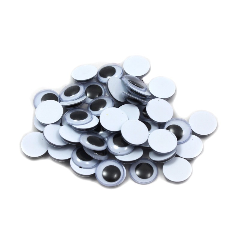 Charles Leonard Creative Arts™ Wiggle Eyes, Round, 15mm, Black, Bag of 50