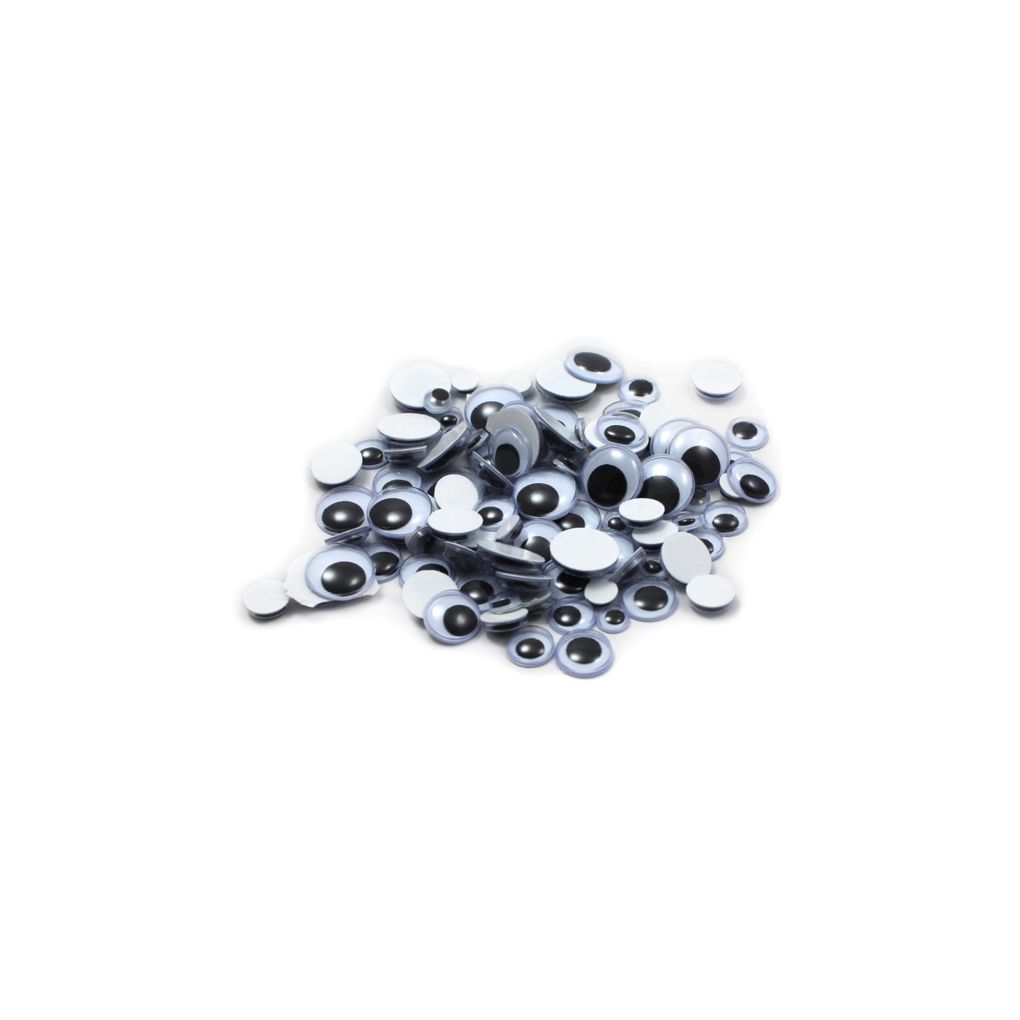 Charles Leonard Creative Arts by Charles Leonard Wiggle Eyes, Peel'n Stick, Black, Assorted Sizes, 100/Bag