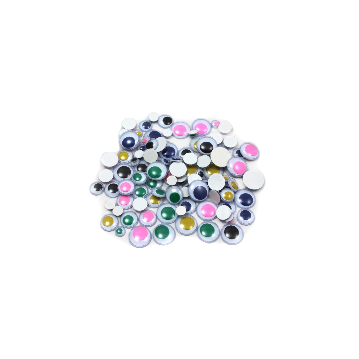 Charles Leonard Wiggle Eyes, Peel'n Stick, Assorted Colors and Sizes, Bag of 100