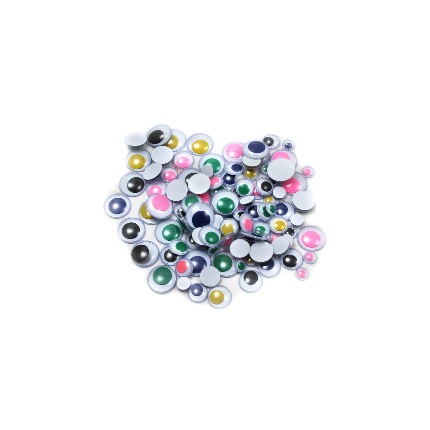 Charles Leonard Creative Arts™ Wiggle Eyes, Round, Assorted Sizes & Colors, Bag of 100