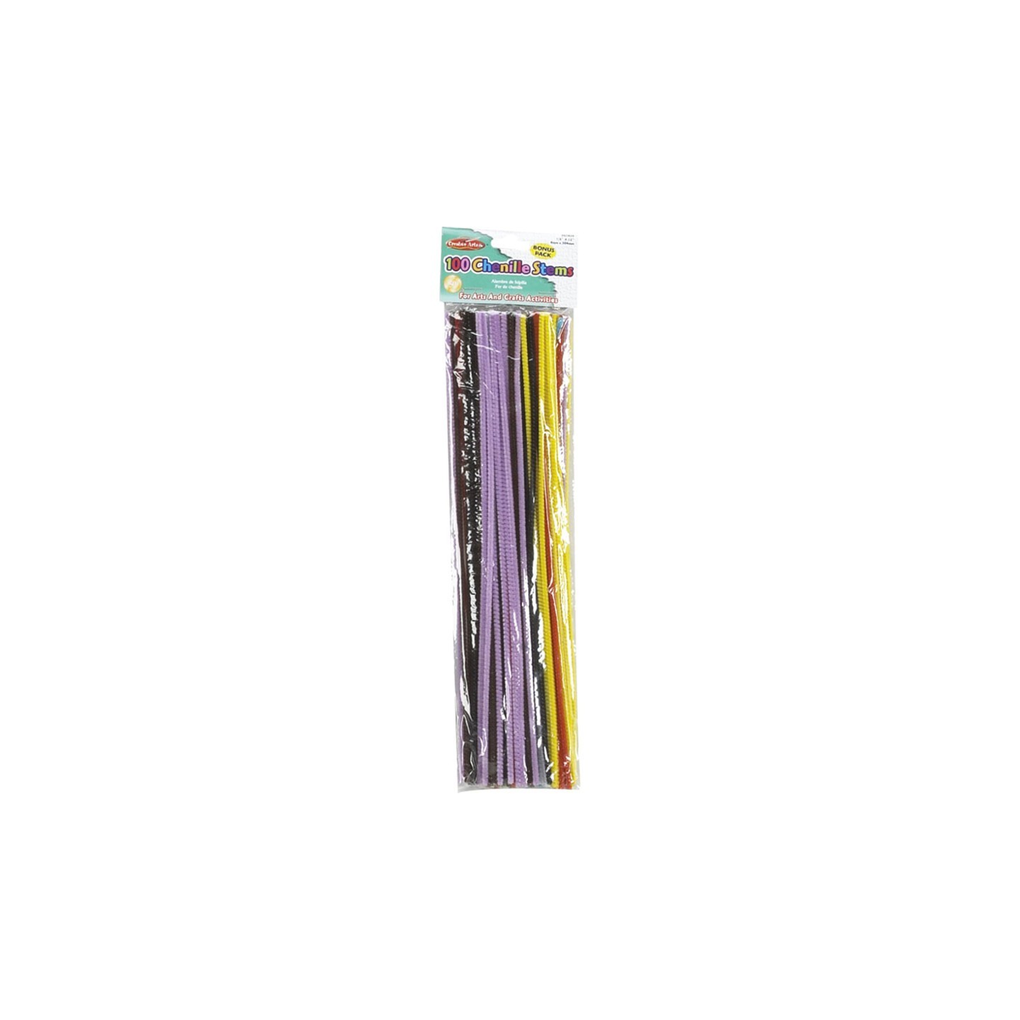 Charles Leonard Creative Arts™ Chenille Stems, 4mm x 12", Assorted Colors, Bag of 100