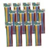 Charles Leonard Chenille Stems, Jumbo Fluffy Thick Stem, 6mm x 12", Assorted Colors, 100 Per Pack, 12 Packs