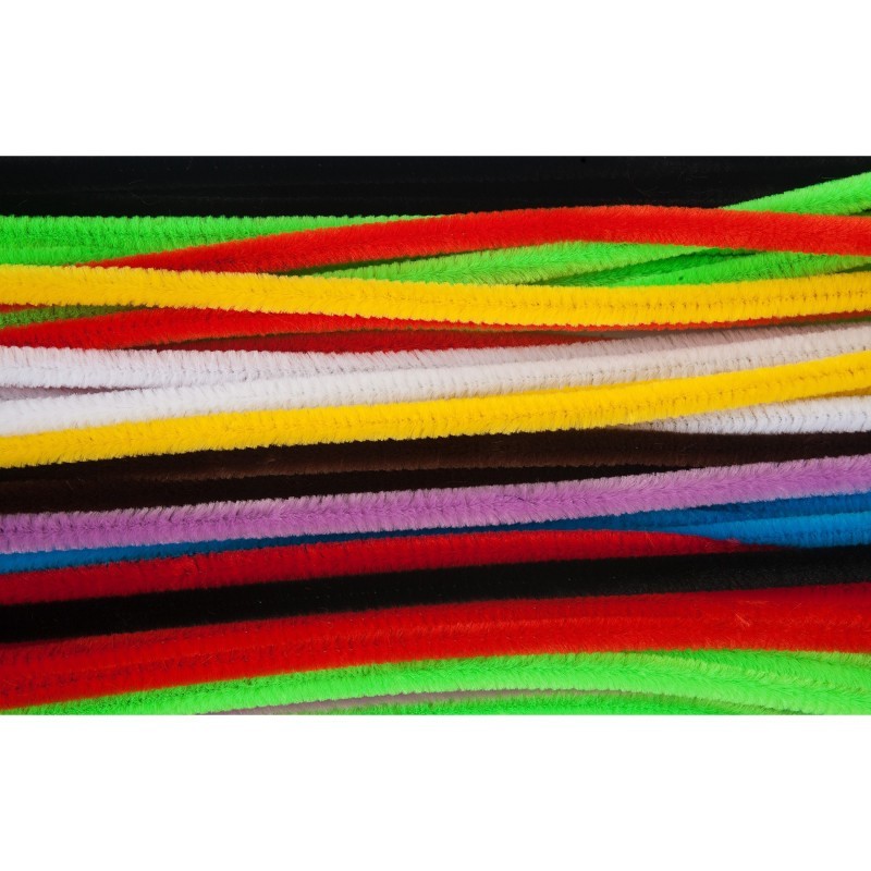 Charles Leonard Chenille Stem Class Pack, 6mm x 12", Assorted Colors, Box of 1000