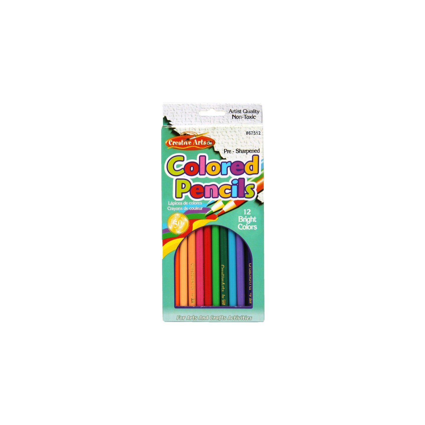 Charles Leonard Pre-Sharpened Colored Pencils, Assorted Colors, 7 Inches, Pack of 12