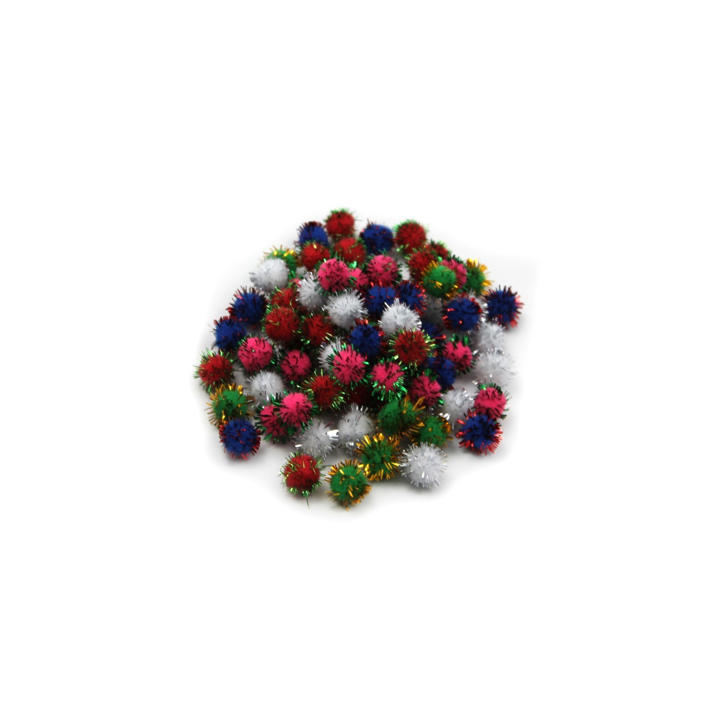 Charles Leonard Creative Arts by Charles Leonard Pom-Poms, 1/2 Inch, Glitter Assorted, Bag of 80