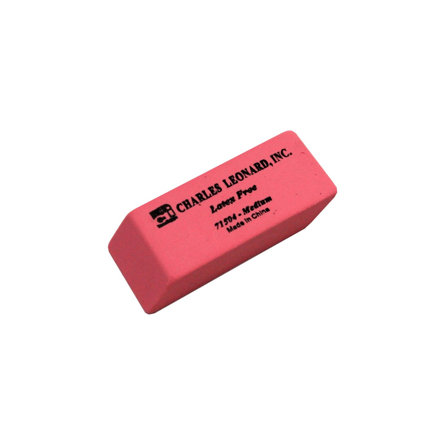 Charles Leonard Eraser, Synthetic, Latex Free, Wedge Shape, Pink, Medium, Box of 24