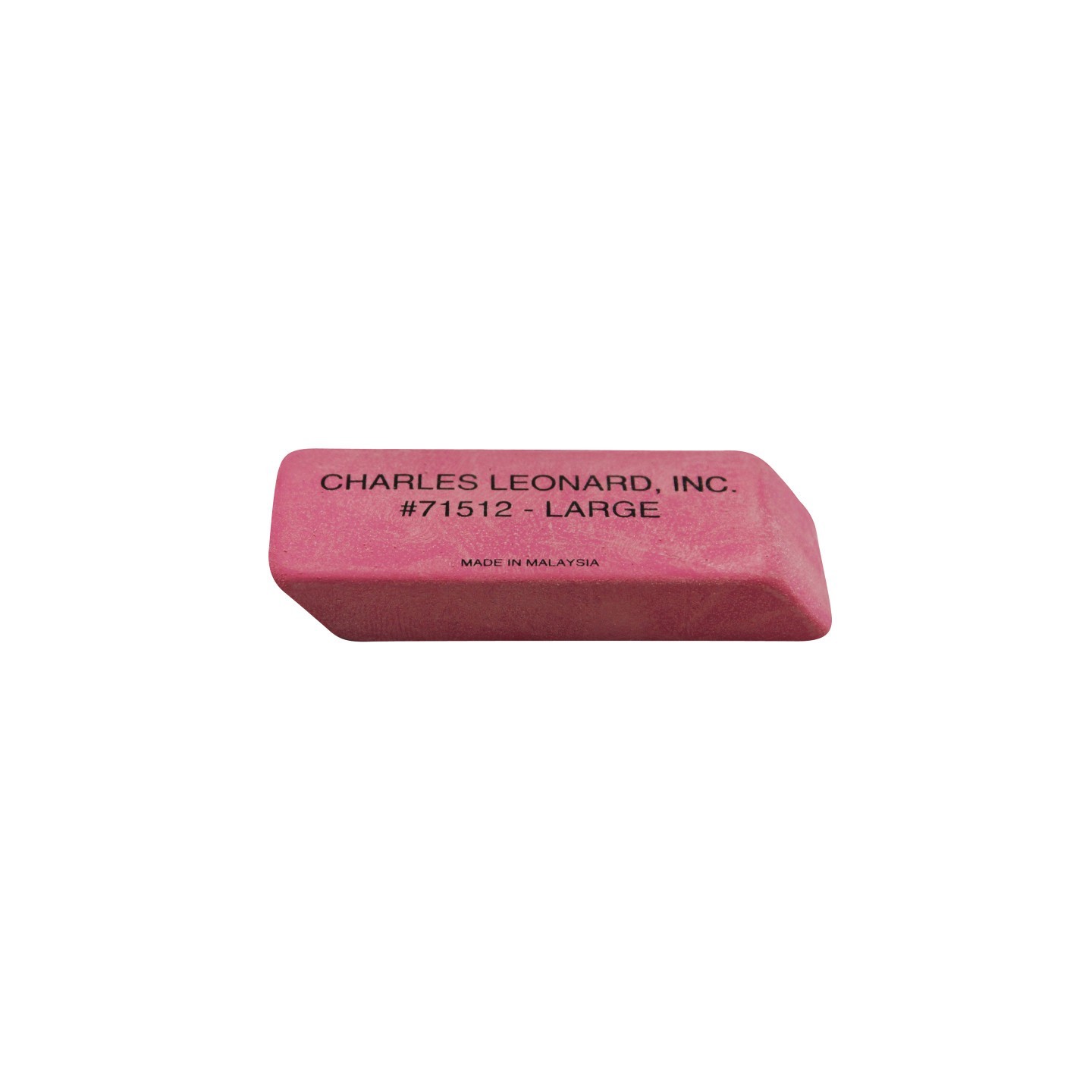 Charles Leonard Natural Rubber Pink Wedge Erasers, Large, Box of 12