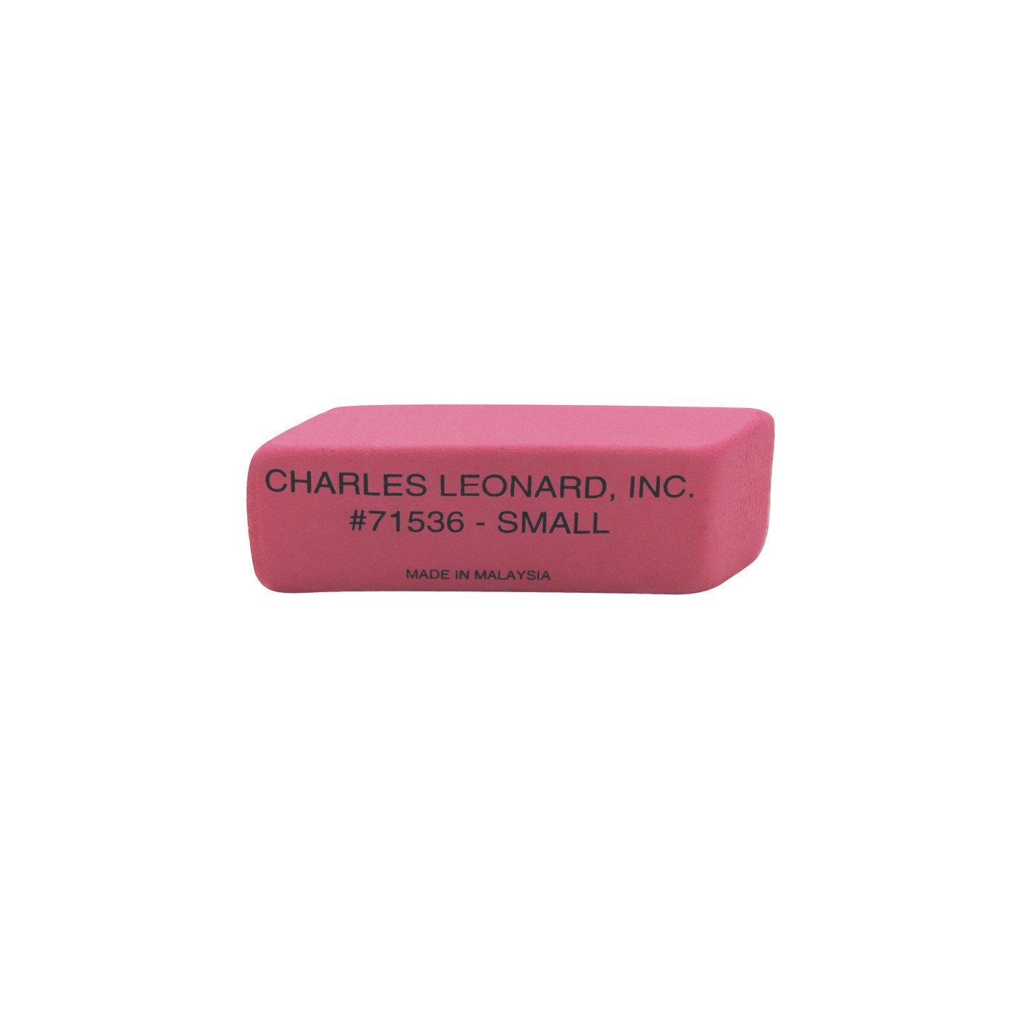 Charles Leonard Natural Rubber Wedge Pink Erasers, Small, Box of 36