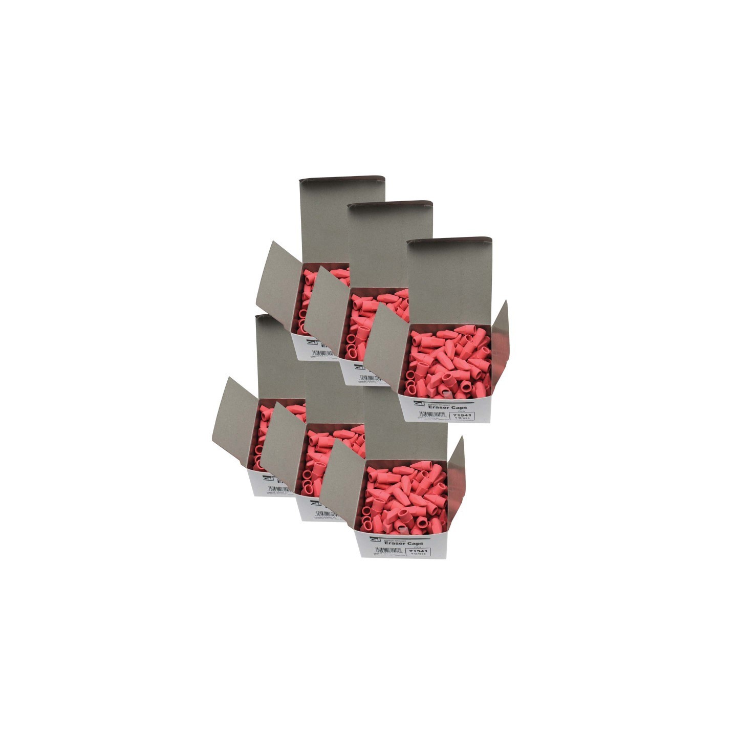 Charles Leonard Eraser Caps, Pink, 144 Per Box, 6 Boxes