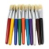 Charles Leonard Stubby Flat Brushes, Natural Bristles, Assorted Colors, Set of 10