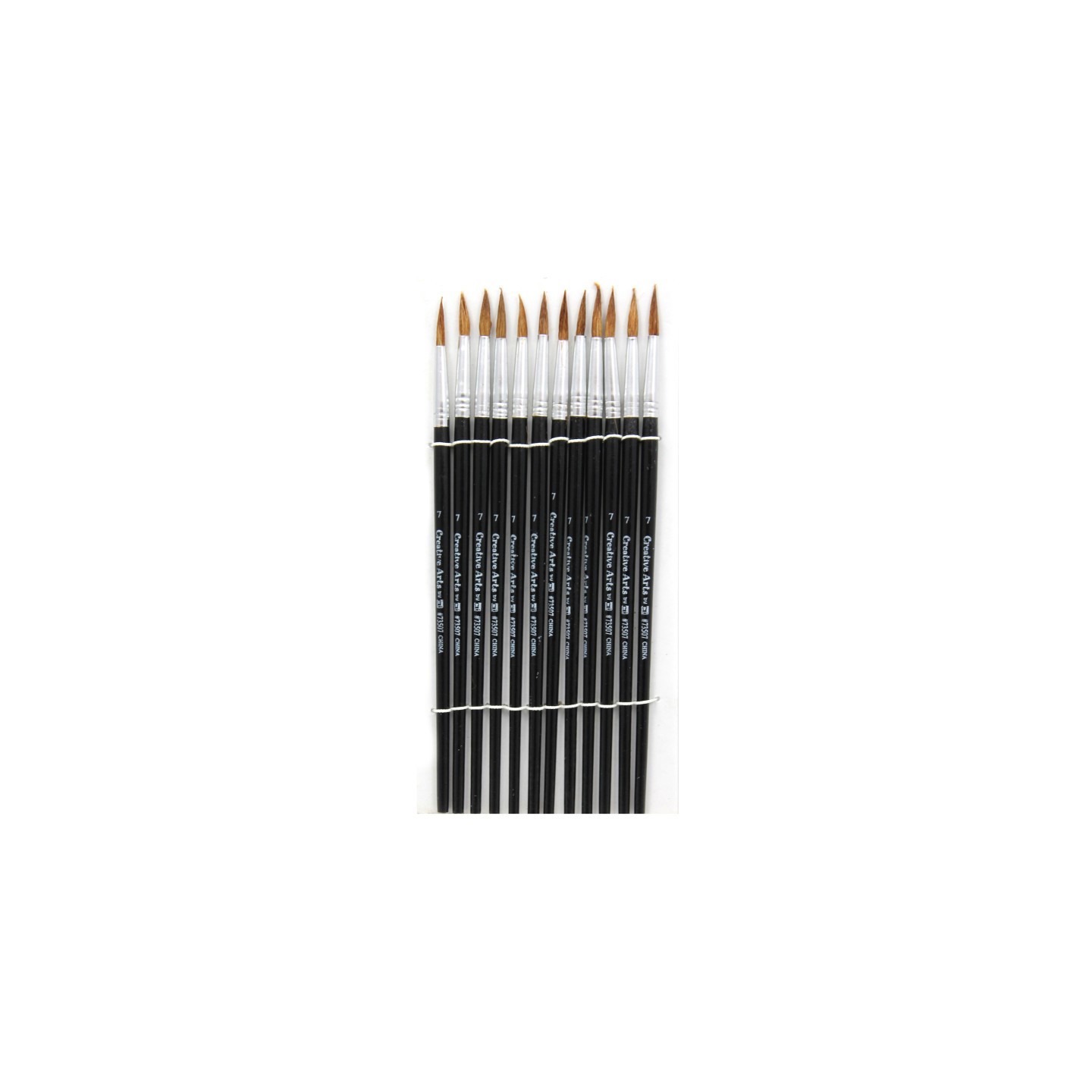 Charles Leonard Water Color Brushes, Pointed, #7, 3/4", Camel Hair, Pack of 12
