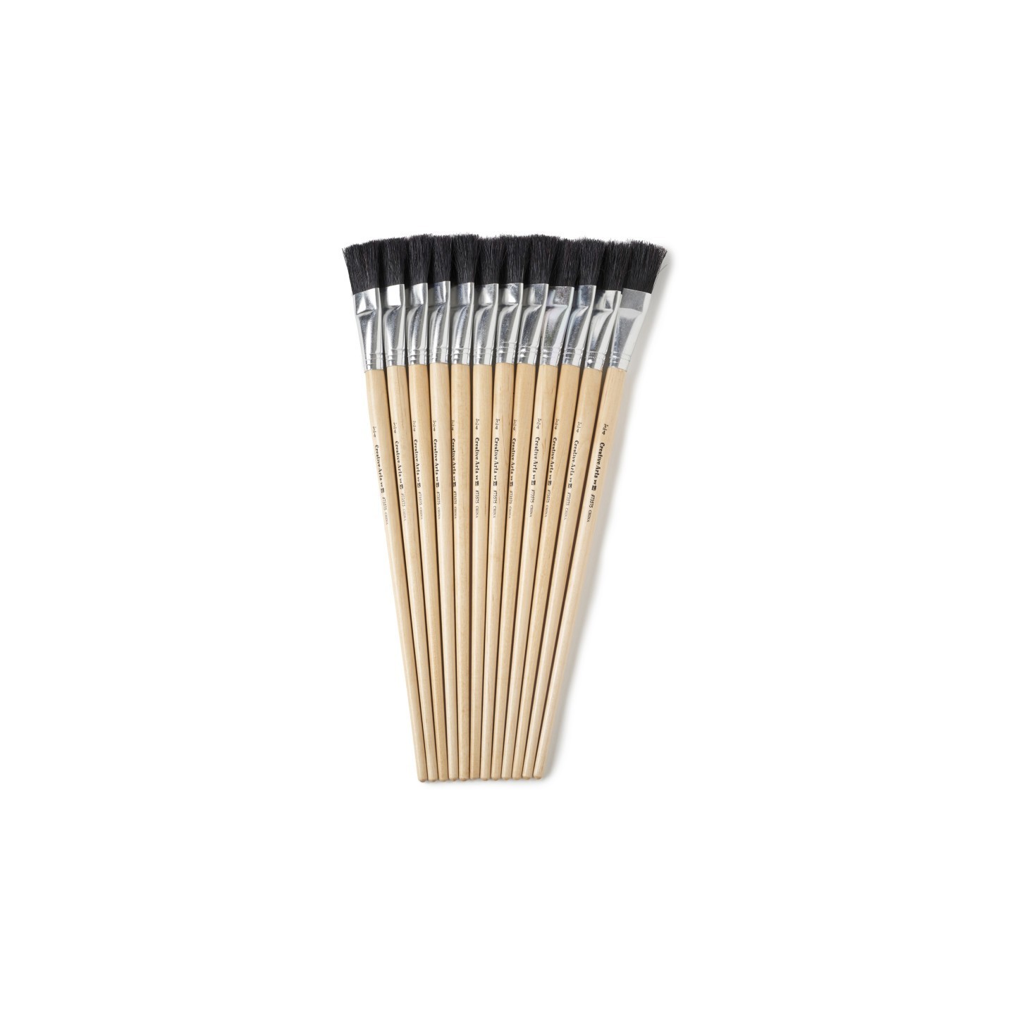 Charles Leonard Long Handle Easel Brush, Size 18, Natural Bristle, Flat, Pack of 12