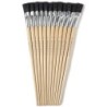 Charles Leonard Long Handle Easel Brush, Size 18, Natural Bristle, Flat, Pack of 12